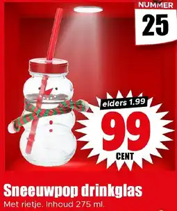 Dirk Sneeuwpop drinkglas aanbieding