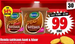 Dirk Remia satésaus kant & klaar aanbieding