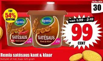 Dirk Remia satésaus kant & klaar aanbieding