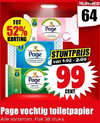 Dirk Page vochtig toiletpapier aanbieding