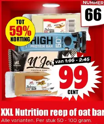 Dirk XXL Nutrition reep of oat bar aanbieding