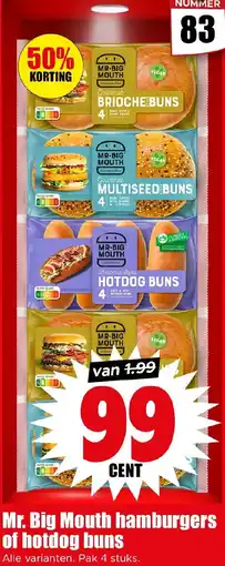 Dirk Mr. Big Mouth hamburgers of hotdog buns aanbieding