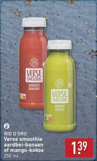 ALDI Rio d'oro Verse smoothiec aardbei-banaan of mango-kokos aanbieding