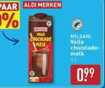 ALDI Milsani Volle chocolademelk aanbieding