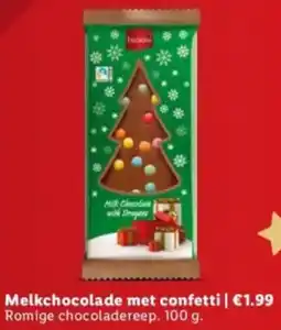 Lidl Melkchocolade met confetti aanbieding