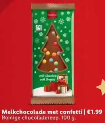Lidl Melkchocolade met confetti aanbieding