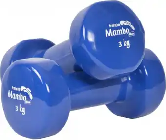 Bol.com Mambo Dumbbells Neopreen gecoat 3 kg blauw/paar aanbieding