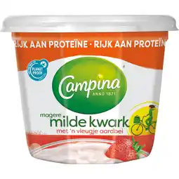Dirk Campina Magere kwark aardbei aanbieding