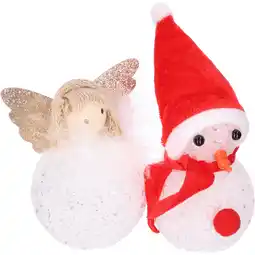 Dirk Sneeuwpop/engel led 10 cm aanbieding