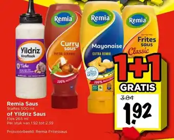 Vomar Voordeelmarkt Remia Saus of Yildriz Saus aanbieding