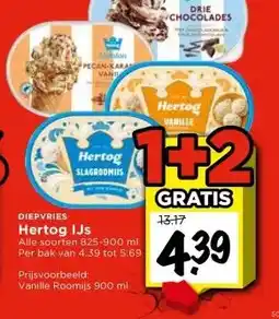 Vomar Voordeelmarkt DIEPVRIES Hertog IJs aanbieding