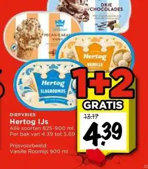Vomar Voordeelmarkt DIEPVRIES Hertog IJs aanbieding
