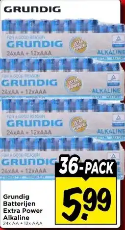 Vomar Voordeelmarkt Grundig Batterijen Extra Power Alkaline aanbieding
