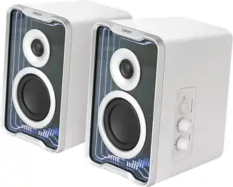 Amazon EDIFIER QR30 Active Desktop Speakers with Bluetooth V5.4, Dynamic Light Effects. 30 Watt RMS - White aanbieding