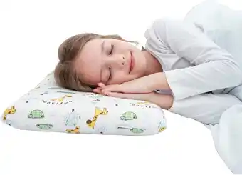 Amazon SIKAINI Children's Pillow 30 x 50 cm, Oeko-Tex Memory Foam with Soft Cotton Cover, for 3-8 Years aanbieding
