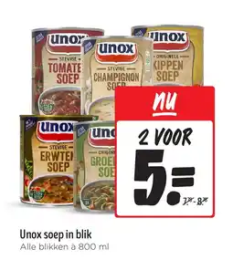 Jumbo Unox soep in blik aanbieding