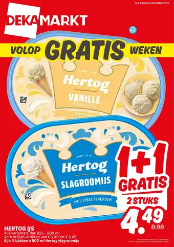 Dekamarkt Hertog ijs aanbieding