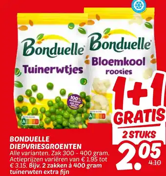 Dekamarkt Bonduelle diepvriesgroenten aanbieding