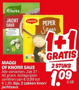 Dekamarkt Maggi of knorr saus aanbieding