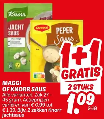 Dekamarkt Maggi of knorr saus aanbieding