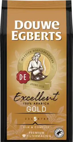 Dirk Douwe Egberts Filterkoffie excellent gold sterkte 5 aanbieding