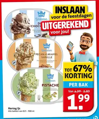 Hoogvliet Hertog ijs aanbieding