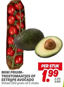 Dekamarkt Mini pruim trostomaatjes of eetrijpe avocado aanbieding