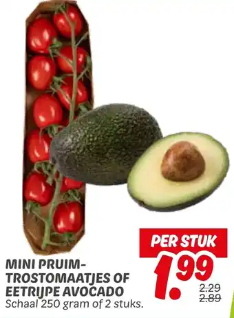 Dekamarkt Mini pruim trostomaatjes of eetrijpe avocado aanbieding
