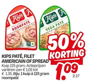Dekamarkt Kips paté, filet americain of spread aanbieding
