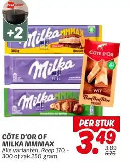 Dekamarkt Côte d'or of milka mmmax aanbieding