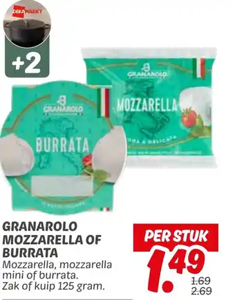 Dekamarkt Granarolo mozzarella of burrata aanbieding