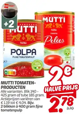 Dekamarkt Mutti tomaten producten aanbieding