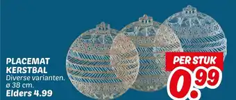 Dekamarkt Placemat kerstbal aanbieding