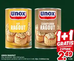 Dekamarkt Unox ragout aanbieding