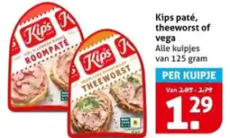 Hoogvliet Kips paté, theeworst of vega aanbieding