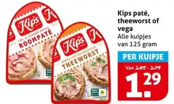 Hoogvliet Kips paté, theeworst of vega aanbieding