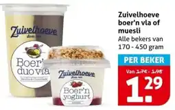 Hoogvliet Zuivelhoeve boer'n vla of muesli aanbieding