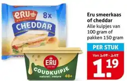 Hoogvliet Eru smeerkaas of cheddar aanbieding