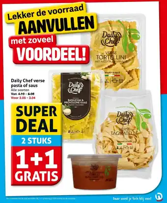 Hoogvliet Daily chef verse pasta of saus aanbieding
