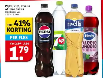 Hoogvliet Pepsi, 7Up, Rivella of Hero Cassis aanbieding