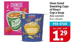 Hoogvliet Unox Good Snacking Cups of Knorr Cup a Soup aanbieding