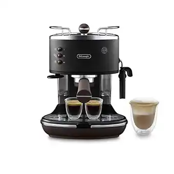 Bol.com De'Longhi Icona Vintage ECOV311.BK - Pistonmachine - Zwart/Bruin aanbieding