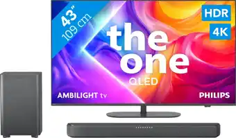Coolblue Philips Ambilight 43'' PUS9000 QLED 4K (2025) + Philips TAB5309 aanbieding