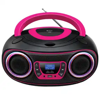 ANWB Denver TDB212PINK DAB+/FM Radio Boombox Zwart-Roze aanbieding