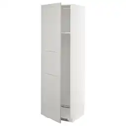 IKEA Metod Hoge kast koelkast of vriezer&deur, wit/lerhyttan lichtgrijs, 60x60x200 cm aanbieding