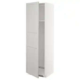 IKEA Metod Hoge kast koelkast of vriezer&deur, wit/lerhyttan lichtgrijs, 60x60x200 cm aanbieding