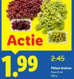 Lidl Pitloze druiven aanbieding