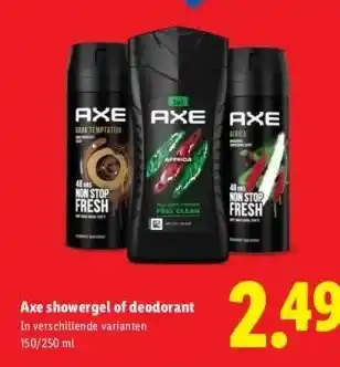 Lidl Axe showergel of deodorant aanbieding
