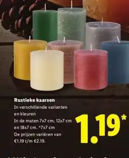 Lidl Rustieke kaarsen aanbieding