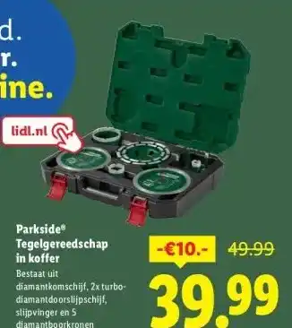 Lidl Tegelgereedschap in koffer aanbieding